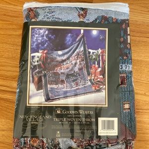 NIP goodwin weavers triple woven throw cotton mew England village series 48x67
